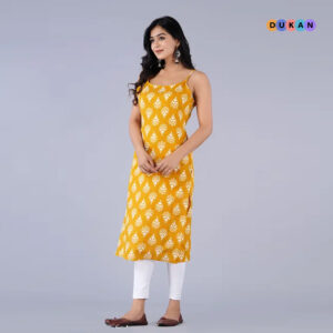 Summerely Mustard Yellow Women's Rayon Summer Kurti | Kolkata Dekho